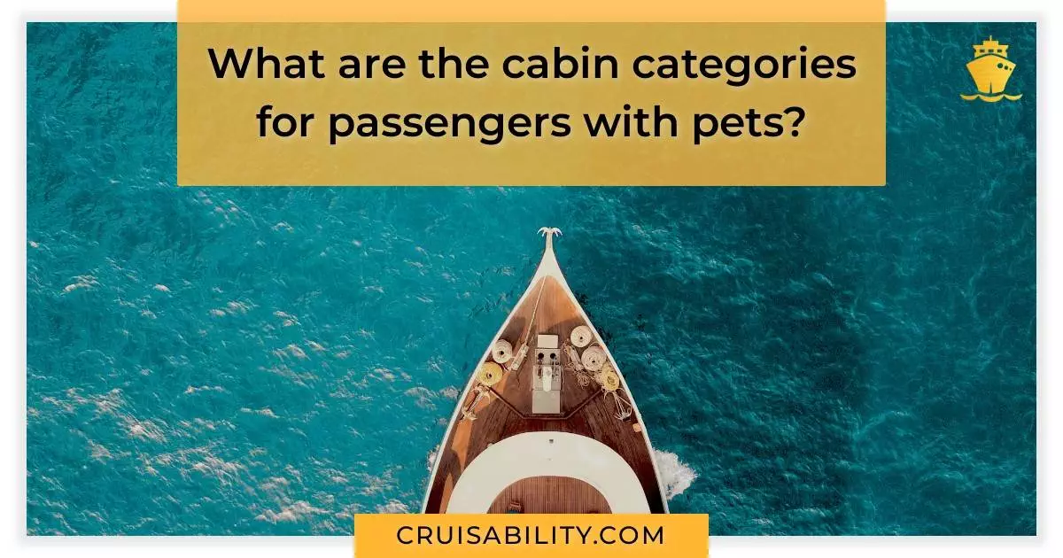 What are the cabin categories for passengers with pets?